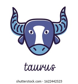 Zodiac sign: taurus, simple flat vector illustration, outline icon
