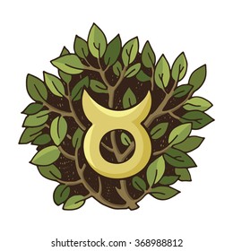 Zodiac sign Taurus, vector color image on a white background.