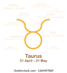 Zodiac sign taurus. Vector illustration on white background