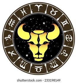 zodiac sign Taurus , vector illustration