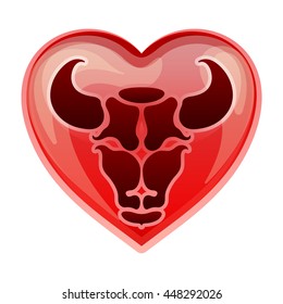 zodiac sign Taurus, vector illustration