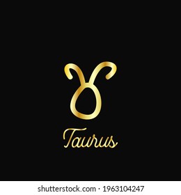 Zodiac sign traditional symbol golden on black, hand drawn with signature. Magical ancient mystical symbol.