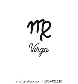 Zodiac sign traditional symbol, hand drawn with signature. Magical ancient mystical symbol.