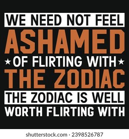 The zodiac sign typography tshirt design 