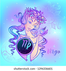 Zodiac sign Virgo a beautiful girl. Horoscope. Astrology.