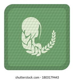 Zodiac Sign Virgo With Cube Pattern Vector Illustration. Horoscope Sign Virgo Button With Cube Texture Isolated On White Background. Astrological Sign Virgin