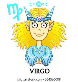 Zodiac sign Virgo.  Fantastic animation animal. Vector illustration isolated on a white background.