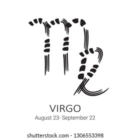 Zodiac sign Virgo isolated on white background. Zodiac constellation. Design element for horoscope and astrological forecast.