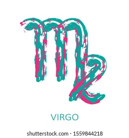 Zodiac sign Virgo isolated on white background. Zodiac constellation. Design element for horoscope and astrological forecast. Hand drawn style. Vector illustration.