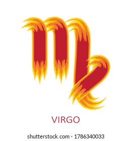 Zodiac sign Virgo isolated on white background. Zodiac constellation. Design element for horoscope and astrological forecast. Vector illustration.