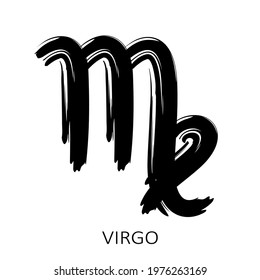 Zodiac sign Virgo isolated on white background. Zodiac constellation. Design element for horoscope and astrological forecast. Vector illustration.