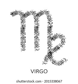 Zodiac sign Virgo isolated on white background. Zodiac constellation. Design element for horoscope and astrological forecast. Vector illustration. Bubble wrap texture.