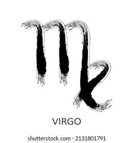 Zodiac sign Virgo isolated on white background. Zodiac constellation. Design element for horoscope and astrological forecast. Vector illustration.