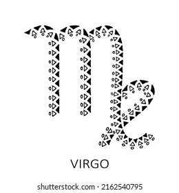 Zodiac sign Virgo isolated on white background. Zodiac constellation. Design element for horoscope and astrological forecast. Vector illustration.