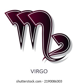 Zodiac sign Virgo isolated on white background. Zodiac constellation. Vector illustration. Flat design element for horoscope and astrological forecast. Vector illustration.
