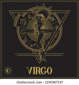 Zodiac Sign Virgo Line Kunst Astronomie