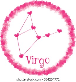 zodiac sign Virgo, for lovers on Valentine's day, vector illustration