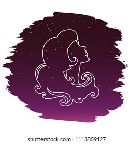 Zodiac sign - Virgo. Vector illustration