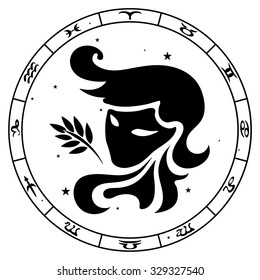 zodiac sign Virgo vector illustration