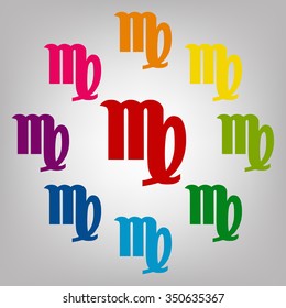 Zodiac sign Virgo. Vector zodiac signs icons colorful set