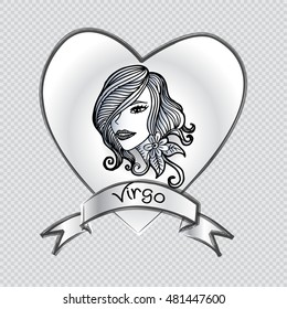 Zodiac sign Virgo in zentangle style