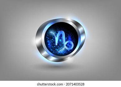 Zodiac sign in the window against the background of the starry sky. Astrological symbolism.