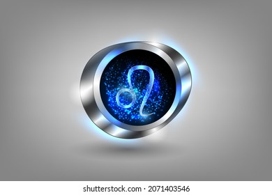 Zodiac sign in the window against the background of the starry sky. Astrological symbolism.