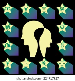 zodiac sign in yellow star