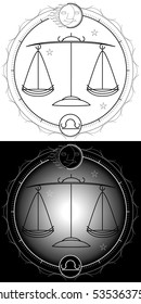 Zodiac sign.LIBRA. HOROSCOPE. VECTOR ILLUSTRATION