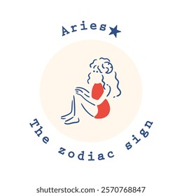 [Zodiac Signs] 1. Illustration material of an Aries girl