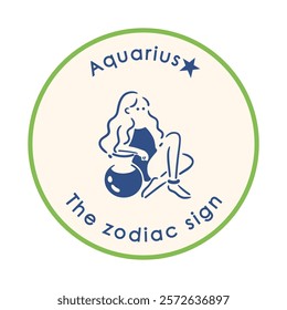 [Zodiac Signs] 11. Aquarius girl illustration material