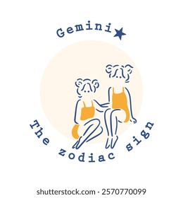 [Zodiac Signs] 3. Illustration material of a Gemini girl