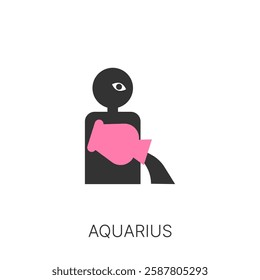 Zodiac signs. Aquarius. Minimalistic style. Trendy vector illustration.