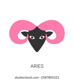 Zodiac signs. Aries. Minimalistic style. Trendy vector illustration.