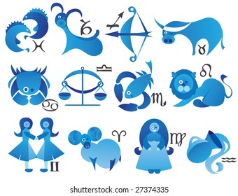 zodiac signs with astral symbols