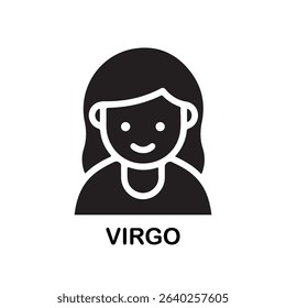 Zodiac signs. Astrological symbol, the constellation Virgo. Twelve astrological avatars. Editable and color-changeable.