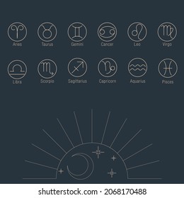 zodiac signs and astrology symbols