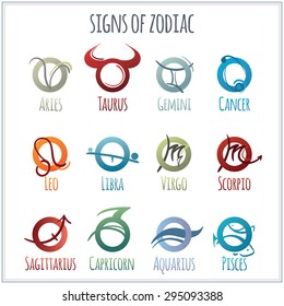 Zodiac Signs - Astrology symbols. Trendy zodiac symbols.