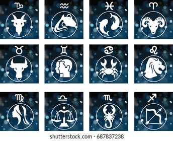 Zodiac signs banners with constellations. Vector illustration