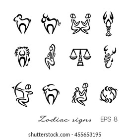  Zodiac signs black and white