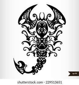 Zodiac signs black and white - Scorpio 