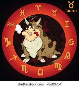 Zodiac signs. Bull. Cartoon