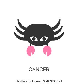 Zodiac signs. Cancer. Minimalistic style. Trendy vector illustration.