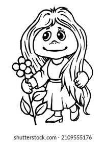 Zodiac signs. Cartoon outline style Hand drawn horoscope Isolated simple vector symbols Coloring page or book Virgo