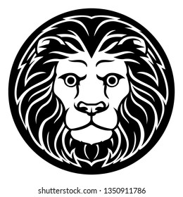 Zodiac signs circular Leo lion horoscope astrology symbol