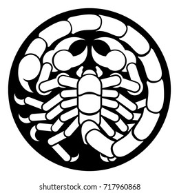 Zodiac signs circular Scorpio scorpion horoscope astrology symbol