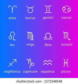 Zodiac signs collection, astrology signs