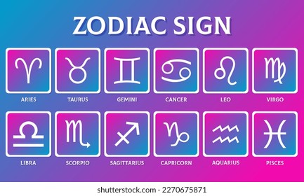 Zodiac signs collection, astrology signs.