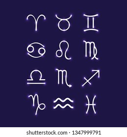 Zodiac signs collection, signs of the zodiac set