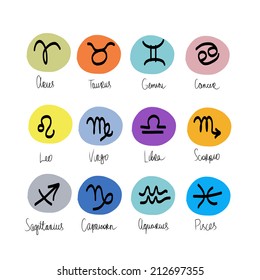 Zodiac signs collection for your design. Vector illustration